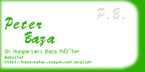 peter baza business card